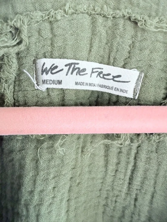 We The Free Olive Green Gauze V-Neck Tunic - Picture 2 of 6